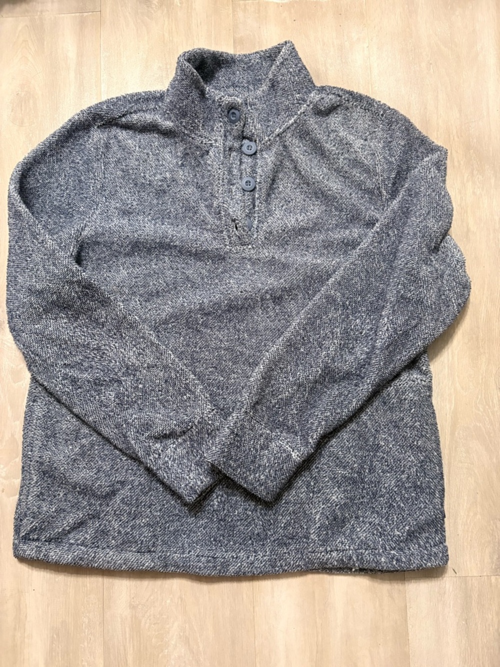 Eddie Bauer Men's Heather Gray Zip-Style Button Pullover